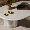 Fluted marble coffee table in white marble